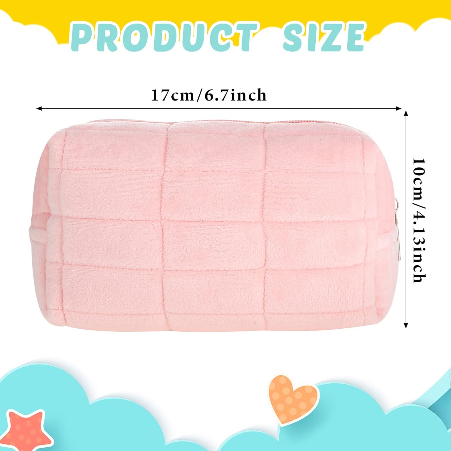 SkyShopy 1 Pcs Plush Makeup Bag Checkered Cosmetic Bag Cosmetic Travel Bag Large Zipper Travel Toiletry Bag Portable Multi Functional Capacity Bag Cute Makeup Brushes Storage Bag for Women, Pink, Blue, White, pink, blue, white, approx. 4.13 x 6.69 inches SkyShopy 1 Pcs Plush Makeup Bag Checkered Cosmetic Bag Cosmetic Travel Bag Large Zipper Travel Toiletry Bag Portable Multi Functional Capacity Bag Cute Makeup Brushes Storage Bag for Women, Pink, Blue, White, pink, blue, white, approx. 4.13 x 6.69 inches